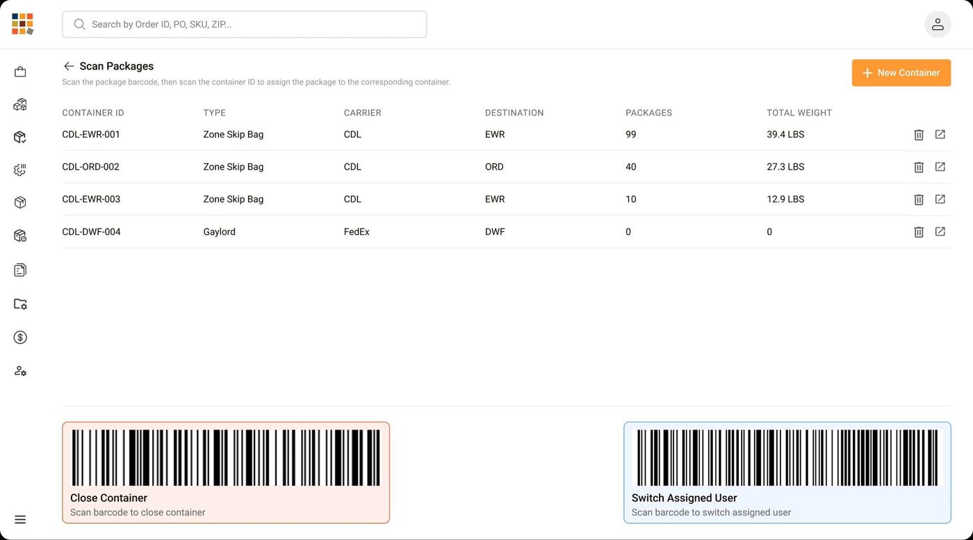 Worker scan page with EOD timer